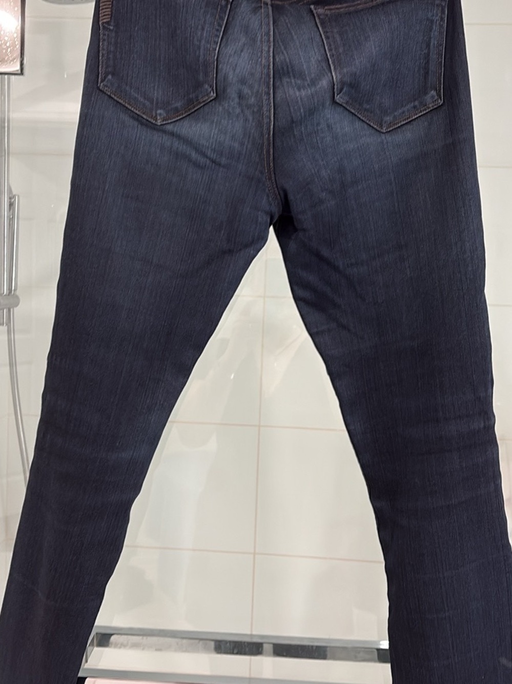 PAIGE Women’s Dark Indigo and Washed Green Skinny Jeans